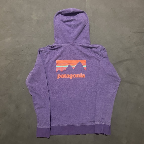 Patagonia Tops - Patagonia Purple Hoodie with Mountain Graphic